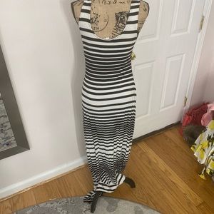 Black and White Striped Maxi Dress